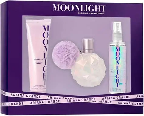 SET ARIANA  GRANDE MOON LIGHT ( 3 PC )3.4 OZ SG / 3.4 OZ BODY SOUFLE / 3.4 OZ EDP SP