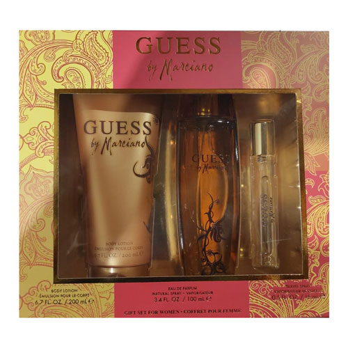 SET GUESS MARCIANO WOMEN ( 3 PC ) 3.4 OZ EDP / 6.7 OZ BL / MINI