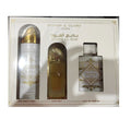 SET LATTAFA BADEE AL OUD HONOR AND GLORY( 3 PC )3.4 OZ EDP / 6.7 OZ DEO  / 1.7 OZ HAIRMIST